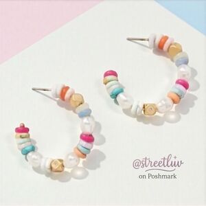 Stella & Dot Modern Bohemian Beaded Hoop Earrings